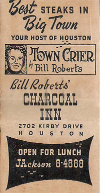 Bill Roberts' Charcoal Inn - Houston TX