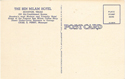back side of postcard of the ben milam hotel