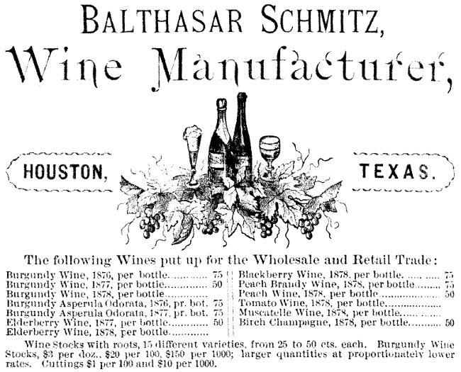 Balthasar Schmitz, Wine Manufacturer - Houston TX